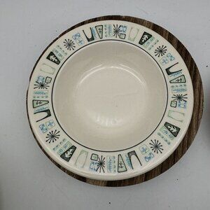 2 Vintage Taylorstone Cathay Fruit Bowls 6” Atomic Retro Blue Green MCM 60’s EUC